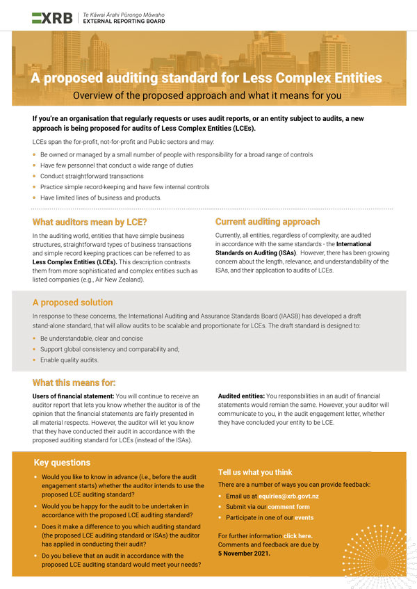 Proposed standard - Less Complex Entities 