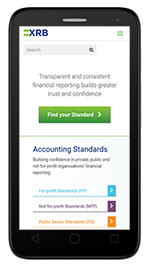 XRB website homepage mobile phone view