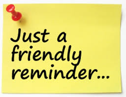 friendly reminder sticky note
